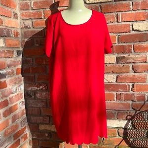 Red Scalloped Edge MIDI Dress size XXL